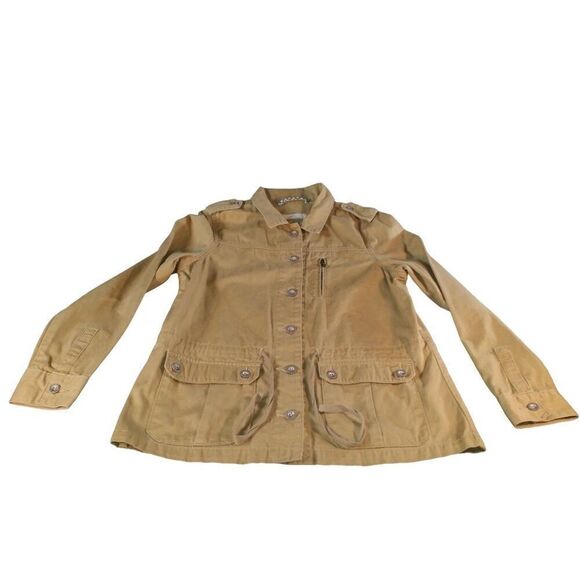 Levis Military Jacket Women Sz M Tan Utility Casual‎ Outdoors Workwear - Picture 1 of 7